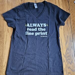 Pregnancy Announcement Shirt - Black Graphic V-Neck T-Shirt